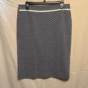 Elegant Black and White Polka Dot Pencil Skirt